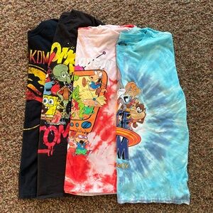 Lot Of Four Animated Short Sleeve Tee Shirts Mortal Combat Nickelodeon Size 2XL